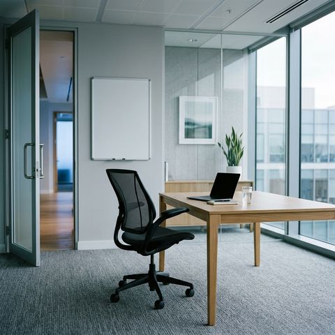 Une chaise vide dans une salle de réunion